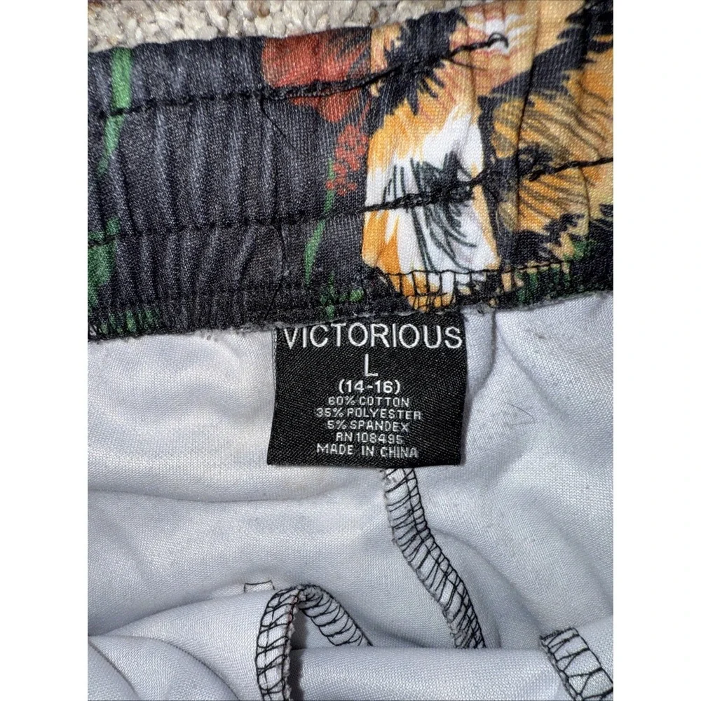 Victorious Lounge Jogger Pajama Tiger Print Drawstring  Pants Youth Large 14-16‎